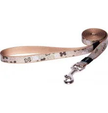 Удлиненный поводок Rogz Lapz Trendy Brown Bones M 16 мм