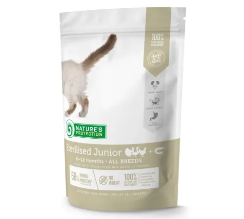 Nature's Protection Sterilised Junior (Птица, криль), 400 г