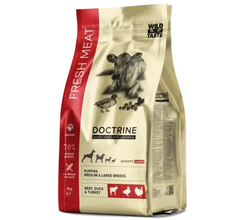 Doctrine Fresh meat Puppy Medium&Maxi (Индейка, говядина, утка), 3 кг