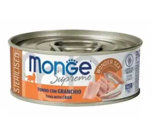 Monge Supreme Sterilised Консервы из тунца с крабом, 80 г
