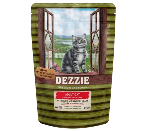Dezzie Adult Cat Утка и печень в соусе, 85 г