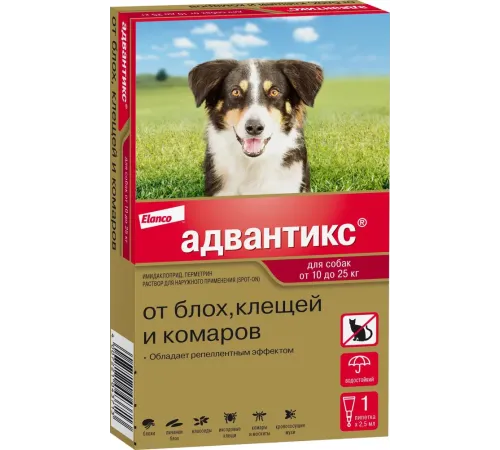 Elanco Адвантикс для собак от 10 до 25 кг, 1 пипетка