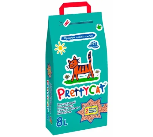 PrettyCat Наполнитель глиняный с део-кристаллами Premium, 4кг (8л)