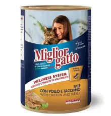 Miglior Gatto Паштет с курицей и индейкой (консервы), 400 г
