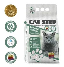 Cat Step Наполнитель белый Compact White French Soap, 5 л (4,2 кг)