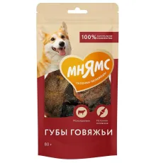 Мнямс Лакомство для собак Губы говяжьи, 80 г