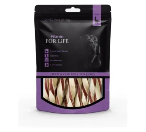 Fitmin Лакомство Duck & cod roll for dogs, 70 г