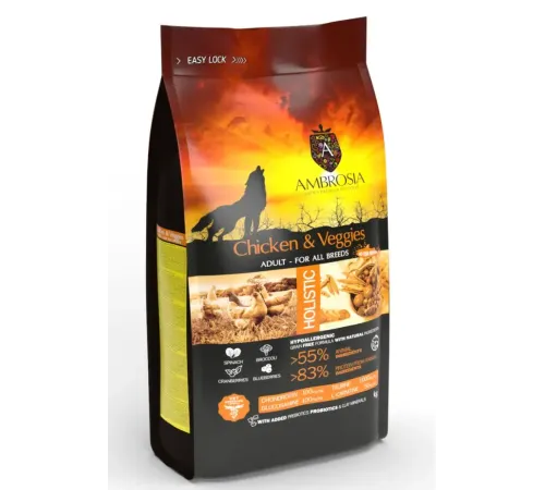AMBROSIA Adult All Breed (Курица, овощи), 2 кг
