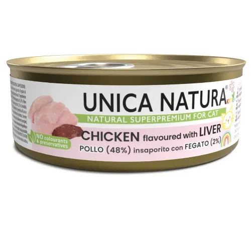 Unica Natura Консерва для котят (Курица, печень), 70 г