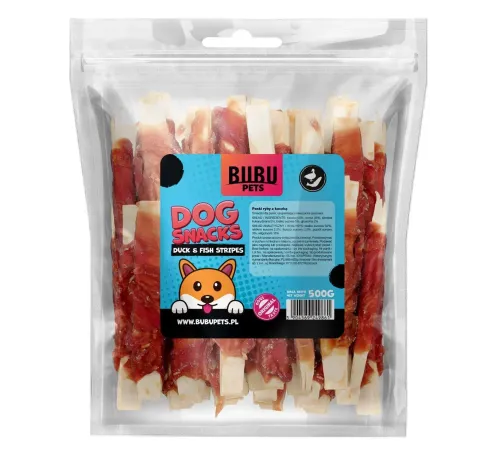 Bubu Pets Рыбные полосы с уткой, 500 г