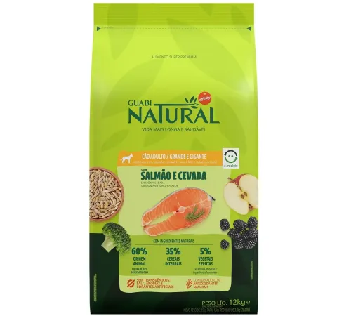 Guabi Natural Dog Adult Giant (Лосось, ячмень), 12 кг