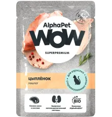 AlphaPet WOW Superpremium Паштет с цыпленком для стерилизованных кошек, 85 г