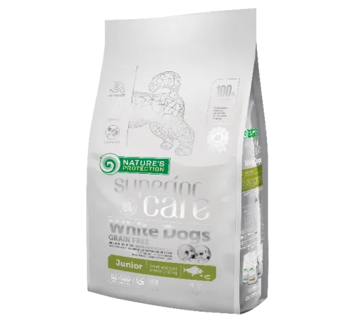 Nature's Protection SC White Dogs Grain Free Junior Small Breeds (Белая рыба), 1,5 кг