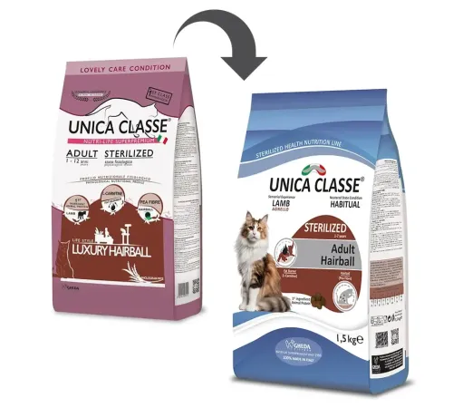 Unica Classe Adult Sterilized Hairball (Ягненок), 300 г
