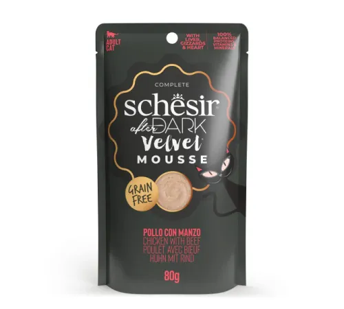 Schesir After Dark Velvet Mousse (Курица, говядина), 80 г