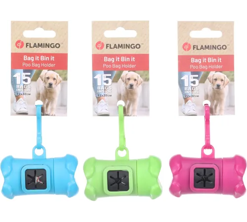 Flamingo Гигиенические пакеты для собак с держателем, 15 шт
