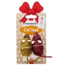 Beeztees Игрушка для кошек Рождественские мышки, 1 шт (УЦЕНКА, 1 шт из набора)