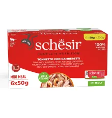 Schesir C&B Adult Cat Box (Тунец, креветки в желе), 50 г х 6 шт