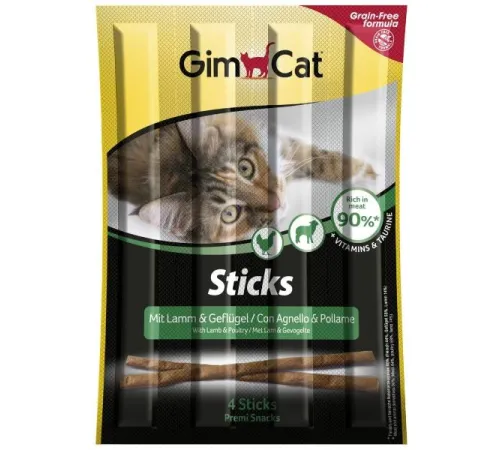 GimCat Палочки с ягненком и птицей, 4 шт/уп.