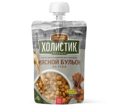 Деревенские лакомства Холистик Мясной бульон из утки для собак, 160 г
