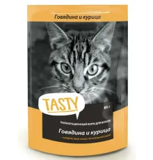 Tasty Говядина и курица в желе для кошек, 85 г х 28 шт