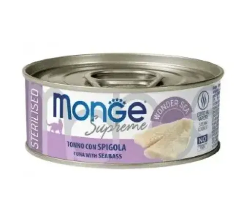 Monge Supreme Sterilised Консервы из тунца с сибасом, 80 г