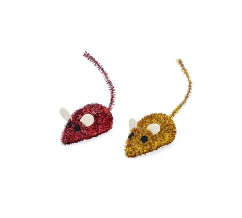 Beeztees Игрушка для кошек Рождественские мышки, 1 шт (УЦЕНКА, 1 шт из набора)