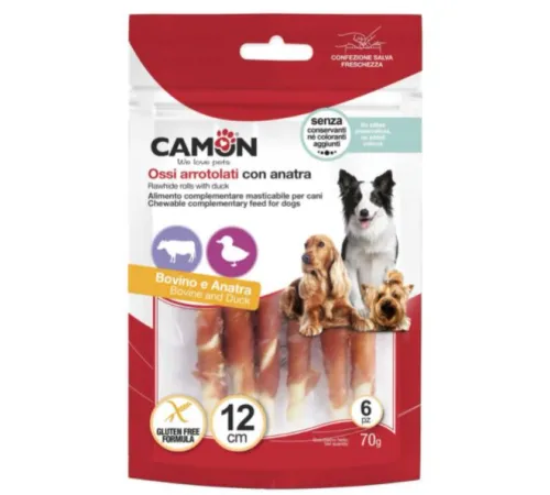 CAMON Роллы из говяжьей кожи с уткой 12 см, 70 г