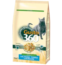 Gusto 360 для кошек (Лосось/тунец/овощи), 1,5 кг
