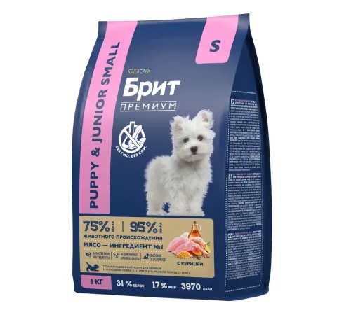 Брит Премиум Puppy & Junior Small (Курица), 1 кг
