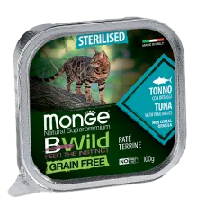 Monge Консервы BWild GF Sterilised Cat (Тунец, овощи), 100 г