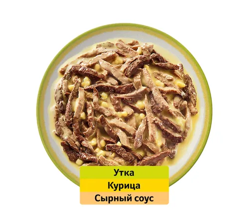 Whiskas Аппетитный микс (сырный соус, курица, утка), 75 г х 28 шт (уп)