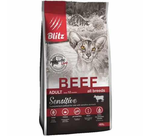 BLITZ Sensitive Adult Cat (Говядина), 400 г