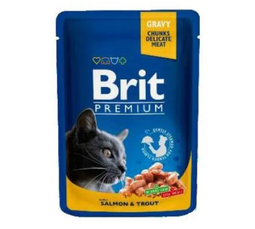 Brit Premium Cat Pouches with Salmon & Trout 100 г
