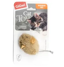 GiGwi MELODY CHASER Мышка со звуковым чипом бежевая, 7 см