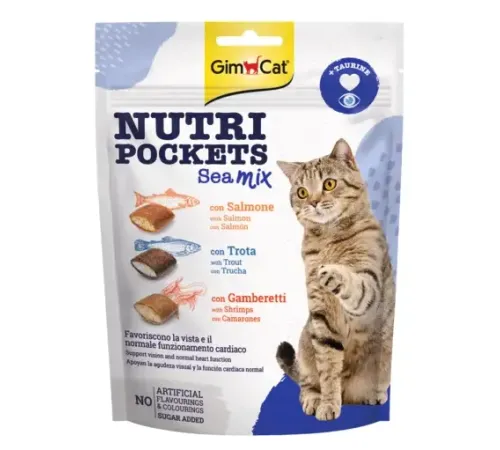 GimCat Nutri Pockets Sea Mix (лосось, форель, креветки), 150 г