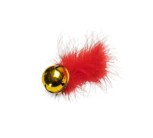 Beeztees Игрушка для кошек Рождественский колокольчик с пером, 13 см