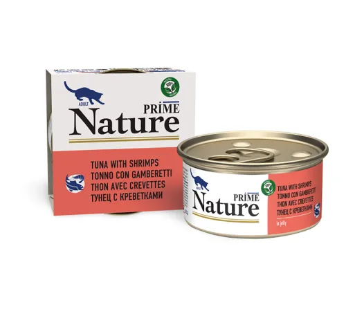 Prime Nature Консервы (Тунец с креветками в желе) для кошек, 85 г