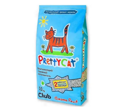 PrettyCat Наполнитель глиняный с део-кристаллами Aroma Fruit, 10 кг