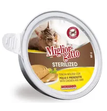 Miglior Gatto Sterilized Мусс с курицей и ветчиной, 85 г