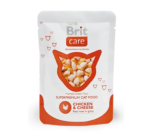 Brit Care Cat Chicken & Cheese Pouch 80 г х 10 шт
