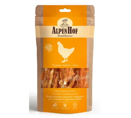 AlpenHof Жевательные палочки с курицей для средних и крупных собак 80 г