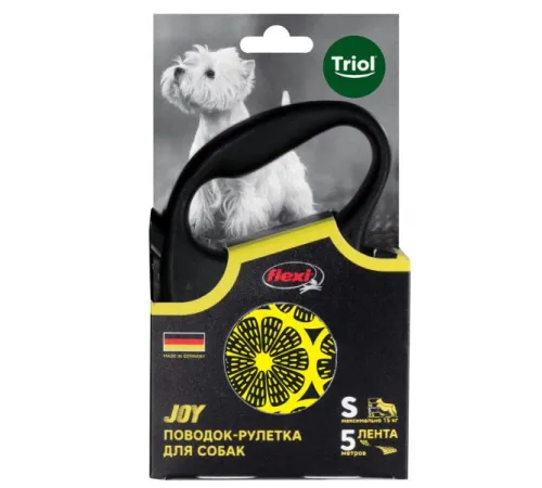 Triol Поводок-рулетка для собак Flexi Joy Lemon, лента S