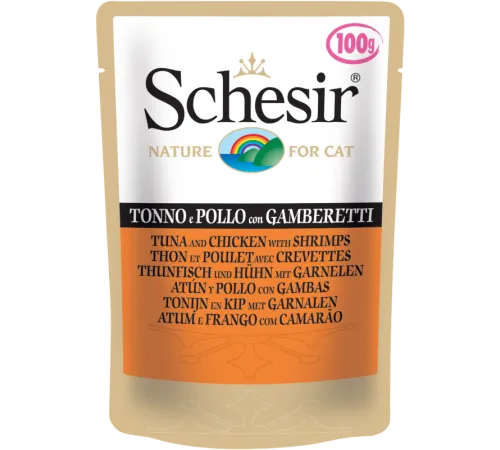 Schesir Tuna Chicken Shrimps (Тунец, курица, креветки) 100 г х 10 шт