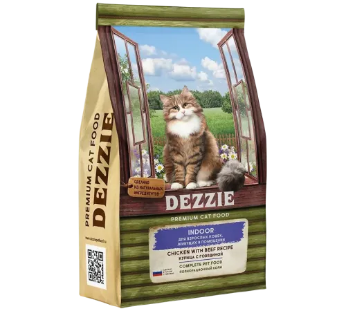 Dezzie Indoor Adult Cat (Курица, говядина), 2 кг