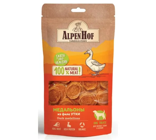 AlpenHof Медальоны из филе утки для мелких собак и щенков, 50 г