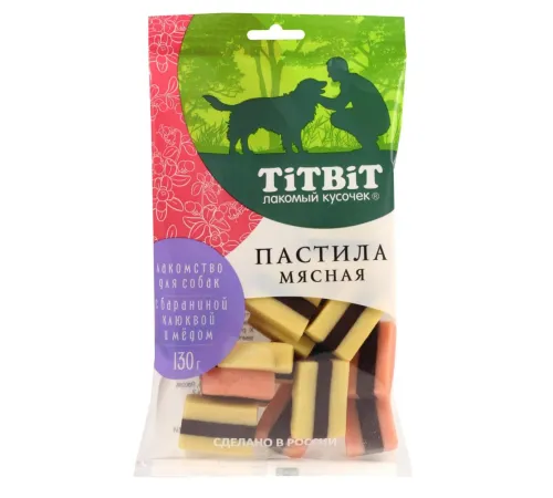 ТИТБИТ Пастила мясная с бараниной, клюквой и медом, 130 г