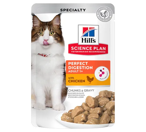 Hill's Science Plan Perfect Digestion Влажный корм для кошек (курица и коричневый рис) 85 г