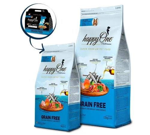 HappyOne Mediterraneum Adult Dog (Сардины), 3 кг