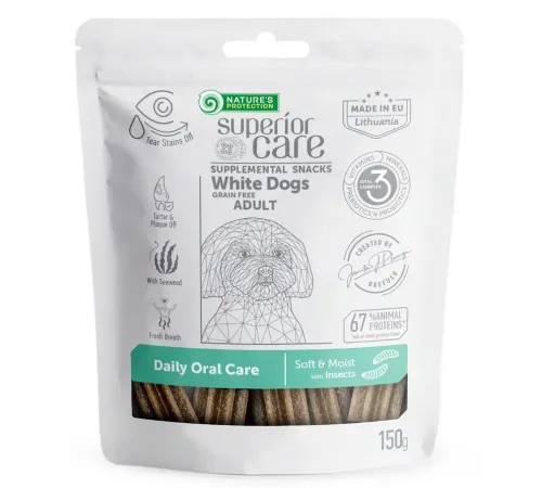 Nature's Protection Superior Care White Dogs Daily Oral Care (Насекомые), 150 г